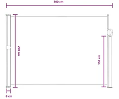 Ištraukiama šoninė užuolaida Smėlio 300 x 200 cm Poliesteris