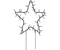 Kalėdinės dekoracijos žvaigždės su smaigais, 3vnt., 50LED, 29cm