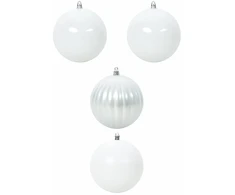 Kalėdinės Teppinėrų rinkinys XXL 4 pcs Balta Ø 20 cm Plastmasė