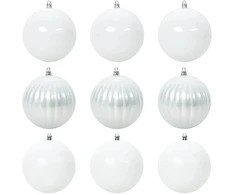 Kalėdinis Kamuoliukų Rinkinys XL 9 pcs Balta Plastmasė