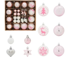 Kalėdinių Kraitės Rinkinys 40 pcs Balta ir rožinė Plastmasė