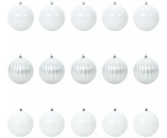Kalėdų Burbulų Rinkinys XL 15 pcs Balta Ø 10 cm Plastmasė