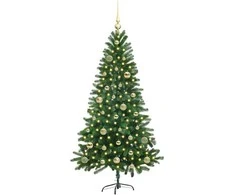 Kalėdų eglutė su 150 LED s stovu Žalia 150 cm PE
