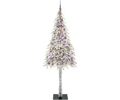 Kalėdų eglutė su 300 LED s stovu Balta 210 cm PE ir Plienas