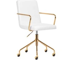 Activeshop Biuro kėdė su ratukais QS-OF211G Gold Baltas
