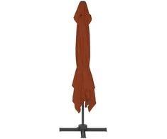Gembinis sodo skėtis su aliuminio stulpu, terakota, 400x300cm