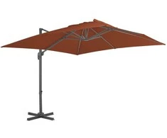 Gembinis sodo skėtis su aliuminio stulpu, terakota, 400x300cm