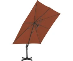 Gembinis sodo skėtis su aliuminio stulpu, terakota, 400x300cm