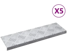 Laiptų danga 5 pcs Sidabro 60 x 18 x 2,5 cm Aliuminis