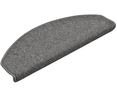 Laiptų kilimėliai 15 vnt 65x24x4 cm tamsiai pilki pusapvaliai dideli