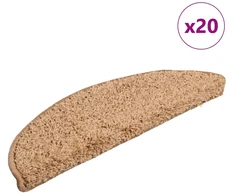 Laiptų kilimėliai, 20 vnt., 56x17x3 cm, smėlio spalvos, pusapvaliai