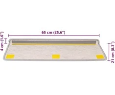 Laiptų kilimėliai Lipni Sisal-Look 30 vnt 65x21x4 cm Platina