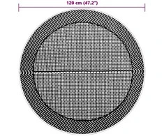 Lauko kilimas, pilkos spalvos, 120cm skersmens, PP