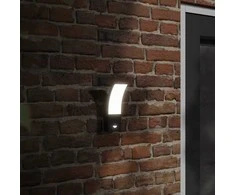 Lauko LED šviestuvai su jutikliais, 2vnt., juodi, aliuminis