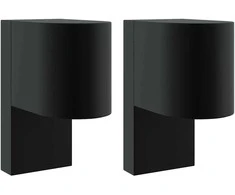 Pakabinamas šviestuvas Lauko sieninė lemputė 2 pcs Juoda 12 x 7 x 15 cm