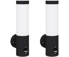 Pakabinamas šviestuvas Lauko sieninė lemputė 2 pcs Juoda 12 x 8,5 x 29 cm