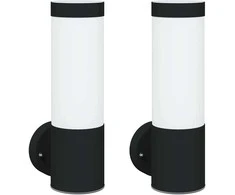 Pakabinamas šviestuvas Lauko sieninė lemputė 2 pcs Juoda 12 x 8,5 x 27 cm