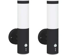 Pakabinamas šviestuvas Lauko sieninė lemputė 2 pcs Juoda 15 x 7,5 x 33 cm