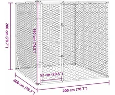Lauko voljeras šunims, sidabrinis, 2x2x2m, plienas