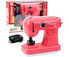 Lean Toys Žaislinė siuvimo mašinėlė su pele vaikams, šviesiai rožinė