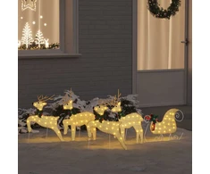 LED elniai 5 vnt. Auksinė 43 x 18 x 66 cm audinys
