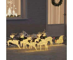 LED elniai 7 vnt. Auksinė 43 x 18 x 66 cm audinys