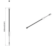 LED juosta 2 pcs Juoda ir permatoma 550 mm Varis ir plastikas