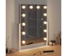 LED makiažo veidrodis Baltas 44 x 10 x 53 cm Stiklas ir plienas