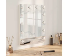 LED makiažo veidrodis Baltas 44 x 10 x 53 cm Stiklas ir plienas