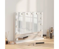 LED makiažo veidrodis Baltas 50 x 10 x 44 cm Stiklas ir plienas