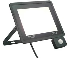 LED prožektorius su jutikliu, šaltos baltos spalvos, 100W
