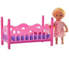 Lean Toys Žavus lėlės ir lovytės rinkinys