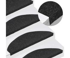Lipnūs laiptų kilimėliai, 20vnt., juodi, 65x22,5x3,5cm