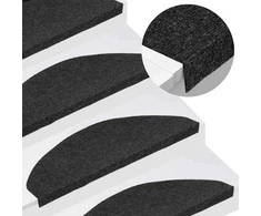 Lipnūs laiptų kilimėliai, 30vnt., juodi, 65x22,5x3,5cm