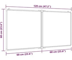 Magnetinė balta lenta, 120x60x1,7cm, aliuminis, sulankstoma