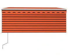Markizė su uždanga/LED/vėjo jutikliu, oranžinė/ruda, 3,5x2,5m