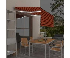 Markizė su uždanga/LED/vėjo jutikliu, oranžinė/ruda, 3,5x2,5m