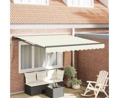 Ištraukiama markizė Kreminė 350 x 250 cm Poliesteris ir Metalas