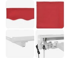 Ištraukiama markizė Raudona 350 x 200 cm Poliesteris ir Metalas