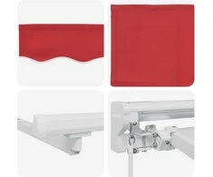 Ištraukiama markizė Raudona 350 x 200 cm Poliesteris ir Metalas
