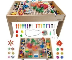 MASTERKIDZ medinis mokomasis stalas + 352 STEAM sienelės priedai