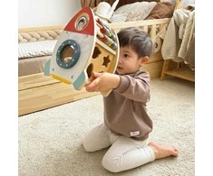 Tooky Toys Medinė kosminė raketa TOOKY TOY