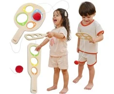 Viga Toys Medinis taiklumo žaidimas su raketėmis Pagauk kamuoliuką VIGA