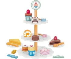 Tooky Toys Medinis trijų aukštų saldumynų stovas su keksiukais TOOKY TOY