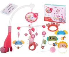 Lullaby žvaigždžių dizaino karuselė rožinė + nuotolinio valdymo pultas