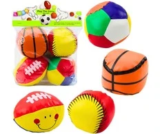 Lean Toys Minkšti sportiniai kamuoliai vaikams, 4 vnt.
