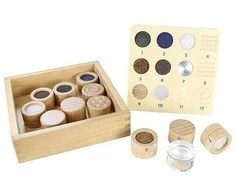 Masterkidz Montessori medinės kaladėlės medžiagoms ir faktūroms atpažinti 12 vnt