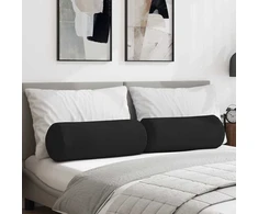 Pagalvės 2 pcs Juoda Ø 25 x 70 cm Mikropluošto audinys