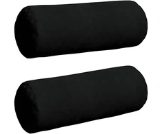 Pagalvės 2 pcs Juoda Ø 25 x 70 cm Mikropluošto audinys