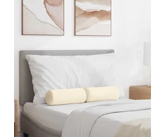 Pagalvės 2 pcs Kreminė Ø 15 x 40 cm Kordūrinis audinys